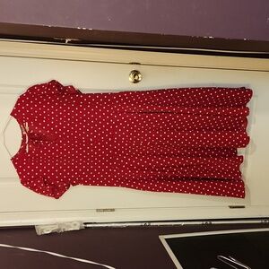 COPY - Red with white polka dot 40's style dress.